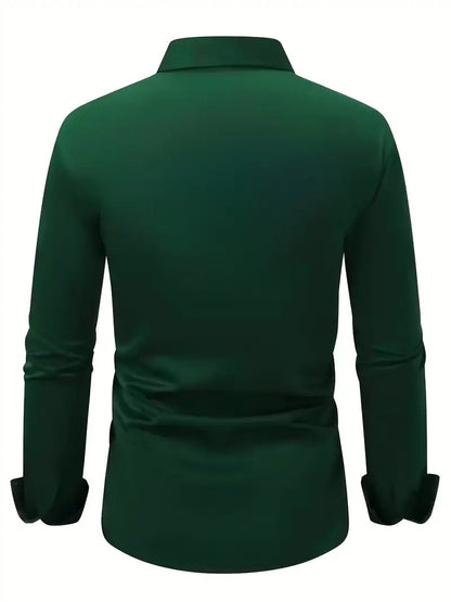 Slim-Fit Dress Shirt for Men with Long Sleeves