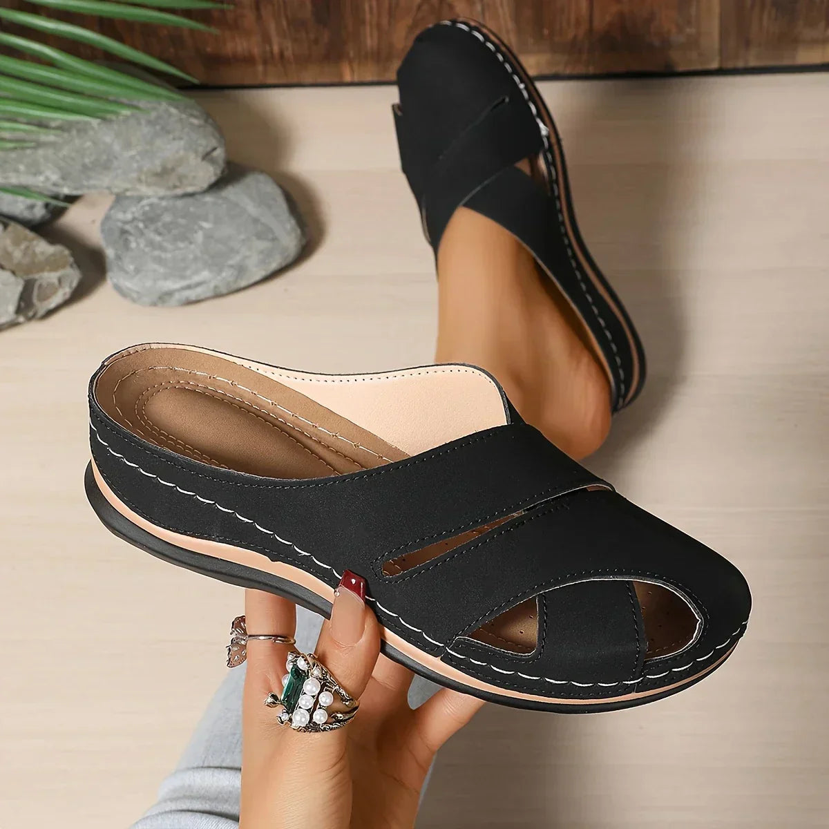 Women's Platform Wedge Sandals — close-up