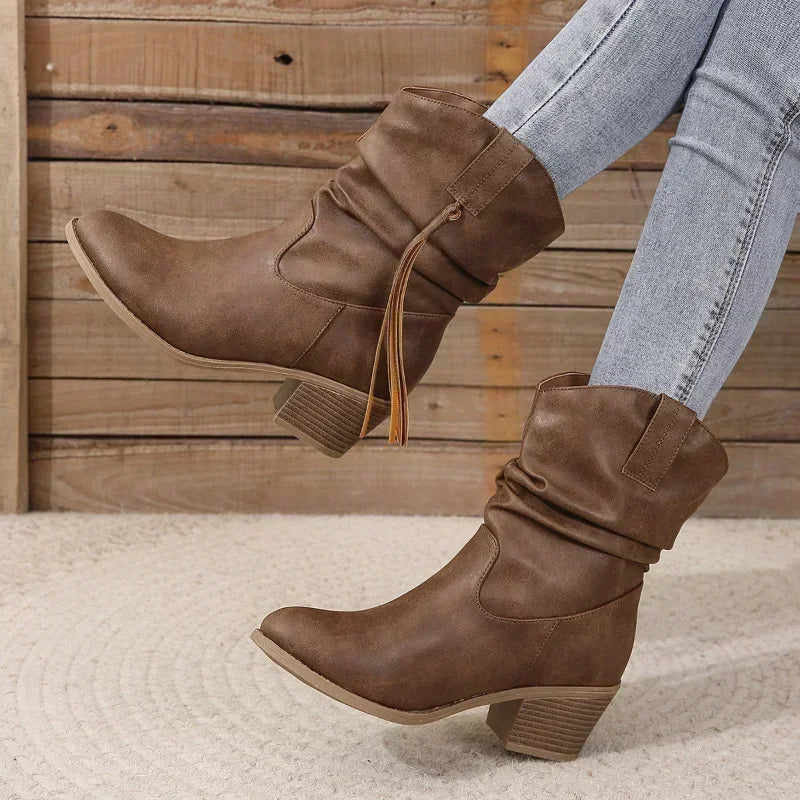 Women's Western Mid-Calf Boots — close-up