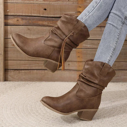 Women's Western Mid-Calf Boots — close-up