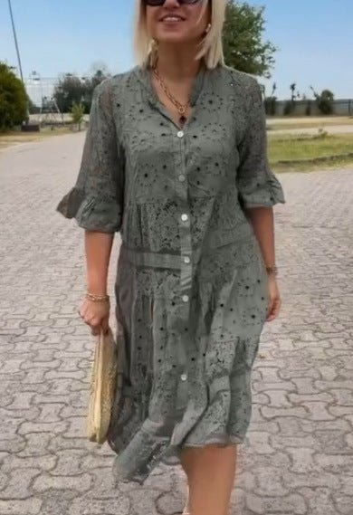 Women's Floral Summer Midi Dress — close-up