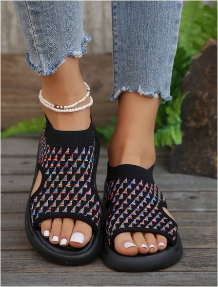 Women's Open Toe Slip-On Platform Sandals — detail view