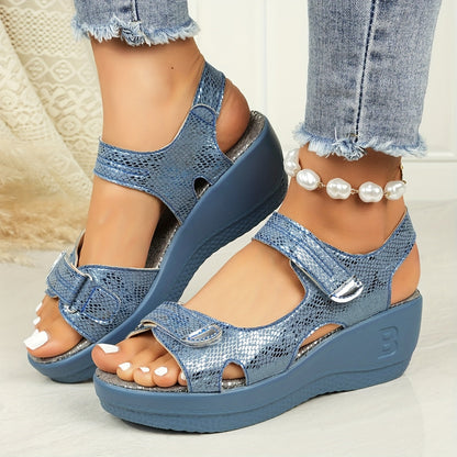 Women's Adjustable Wedge Sandals — close-up