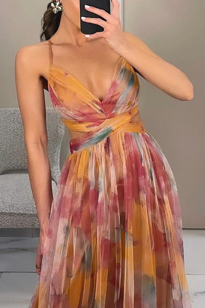 Women's Floral Print Summer Maxi Dress — product view