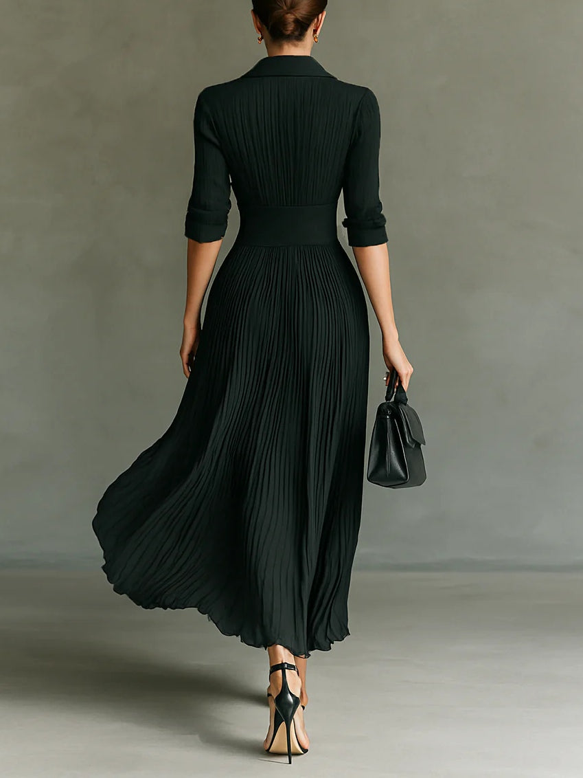 Women's Pleated Formal Evening Maxi Dress — product view