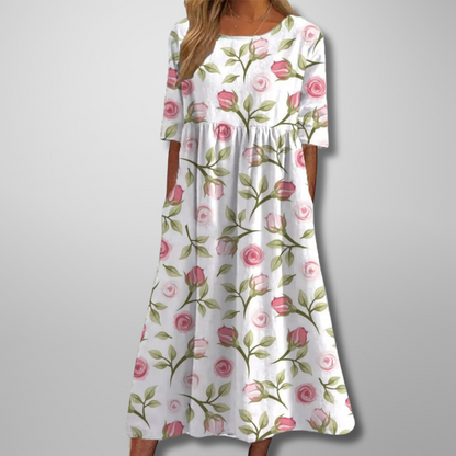 Women's Floral Print Midi Dress — detail view