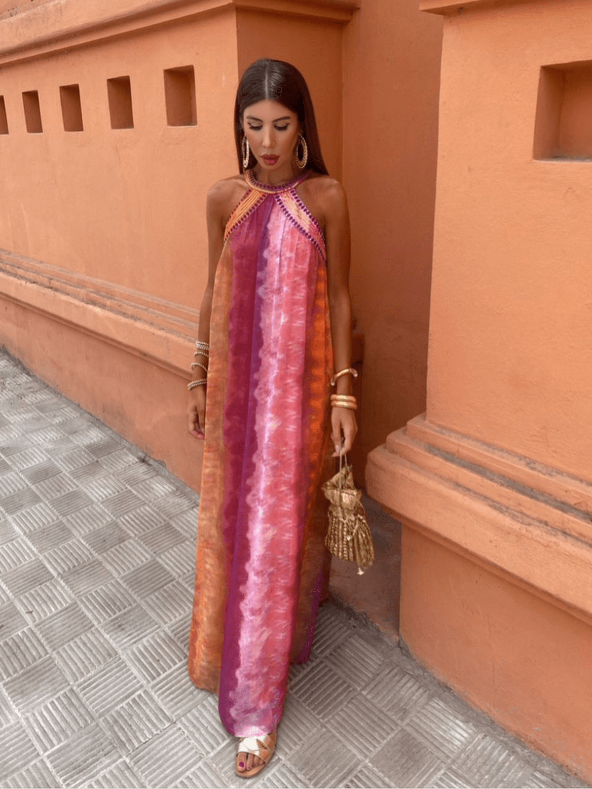 Women's Ombre Summer Midi Dress — close-up