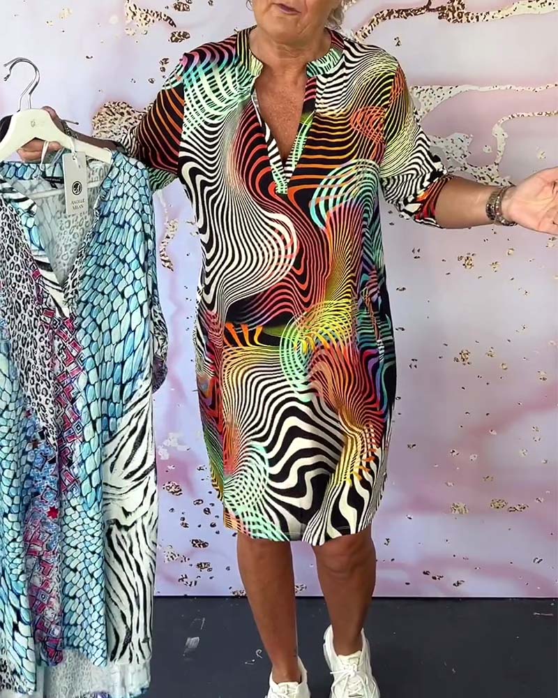 Women's V-Neck Casual Everyday Midi Dress — detail view