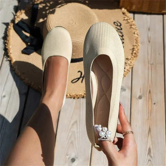 Women's Knit Slip-On Ballet Flats — front view