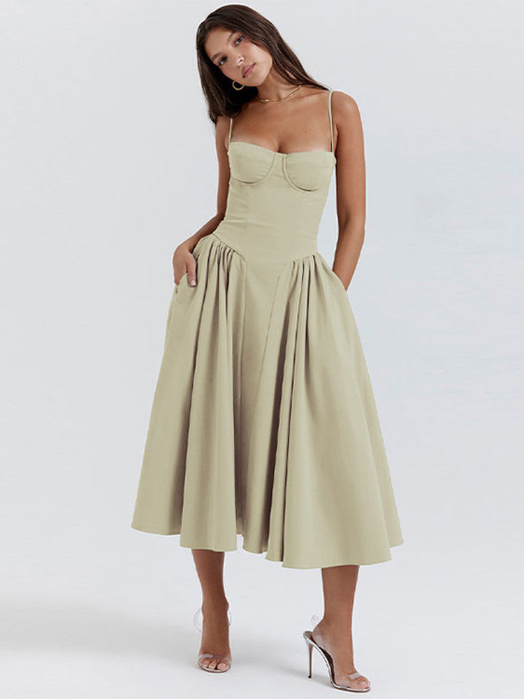 Women's Long Tank Wedding Guest Maxi Dress — product view