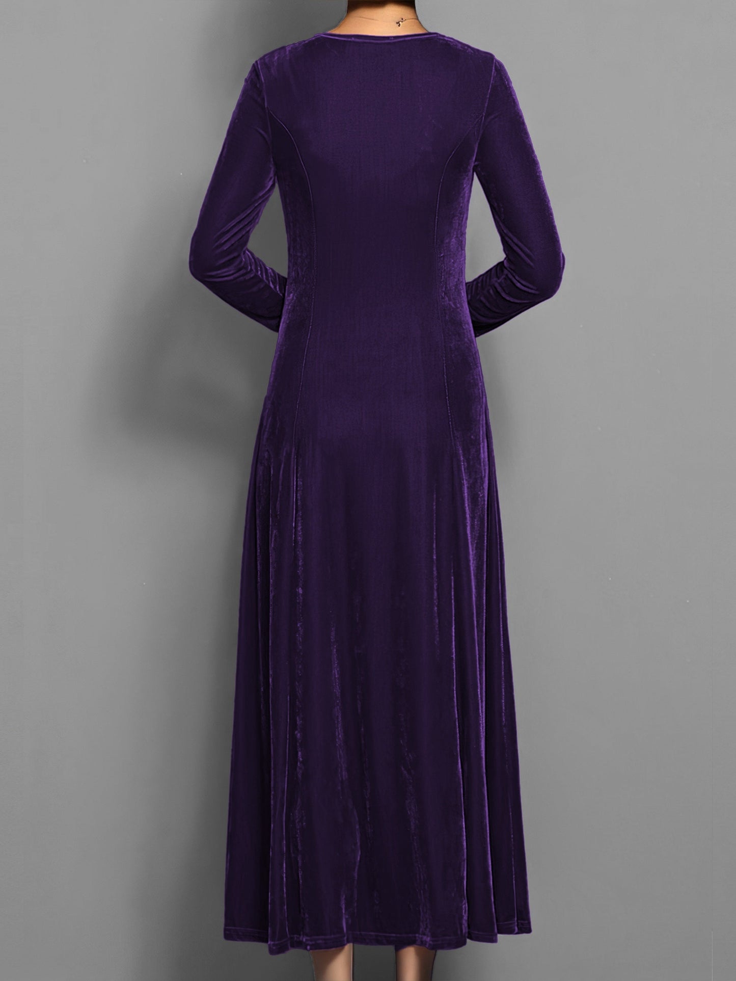 Women's Velvet Evening Midi Dress — detail view