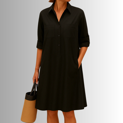 Women's A-Line Button Summer Dress — product view