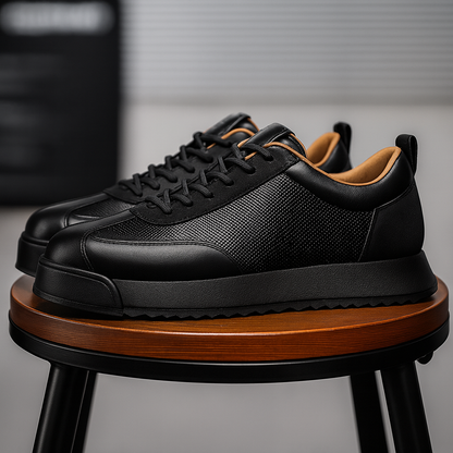 Men's Leather Sneakers with Orthopedic Sole — front view
