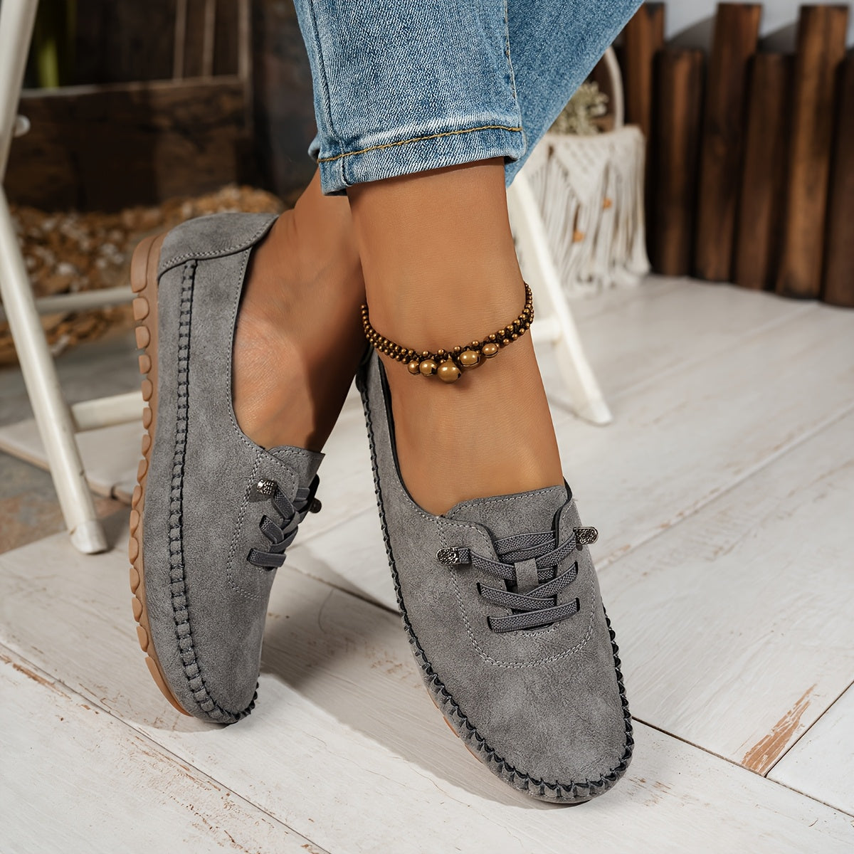 Women's Lace-Up Comfort Loafers — product view