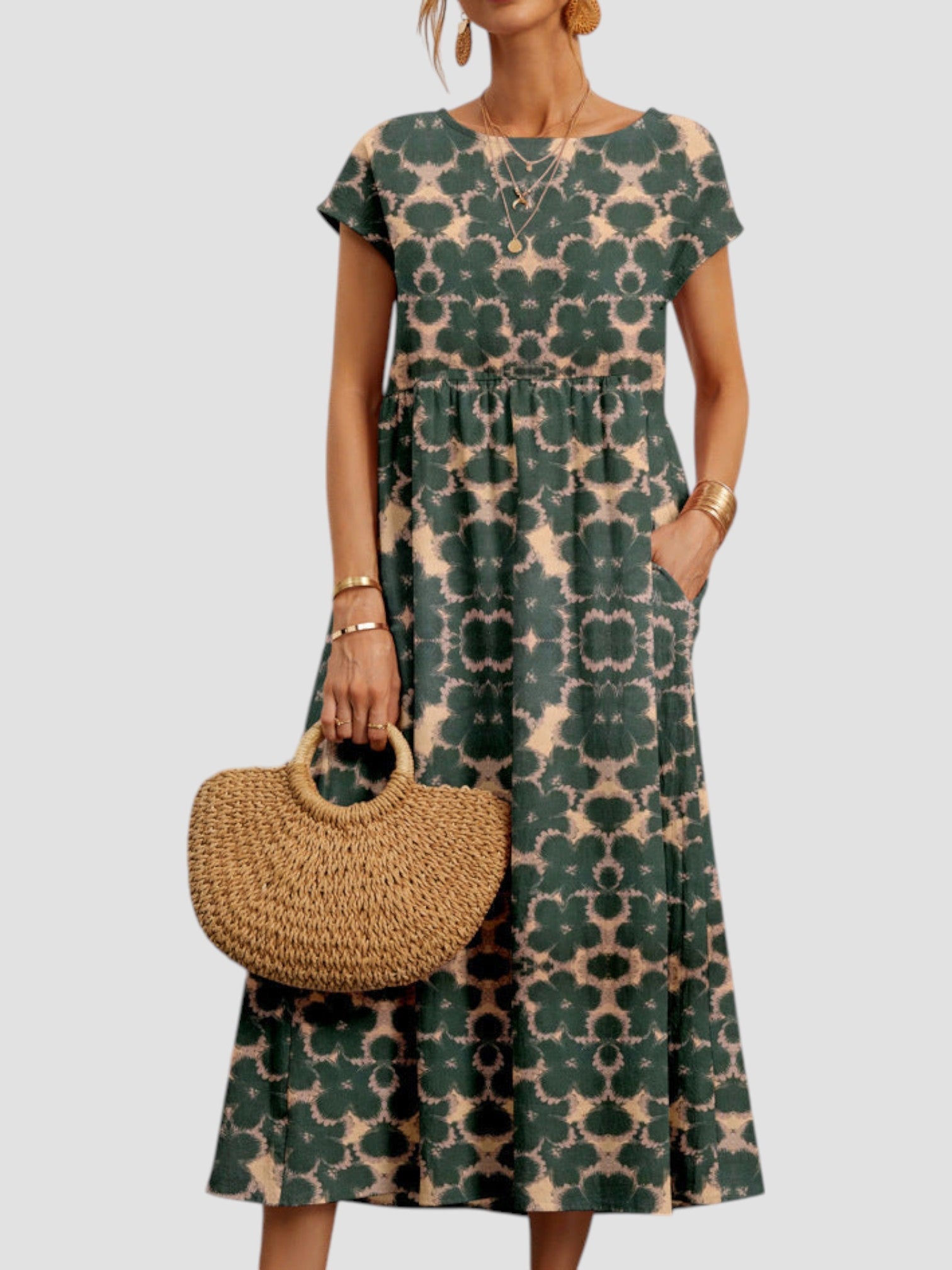 Women's Vintage Summer Maxi Dress — close-up