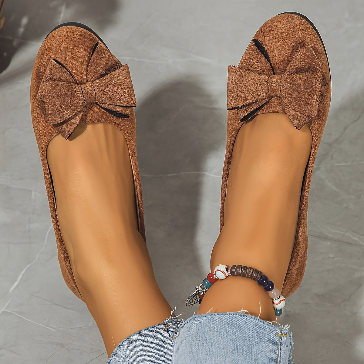 Women's Bow Round-Toe Ballet Flats — front view