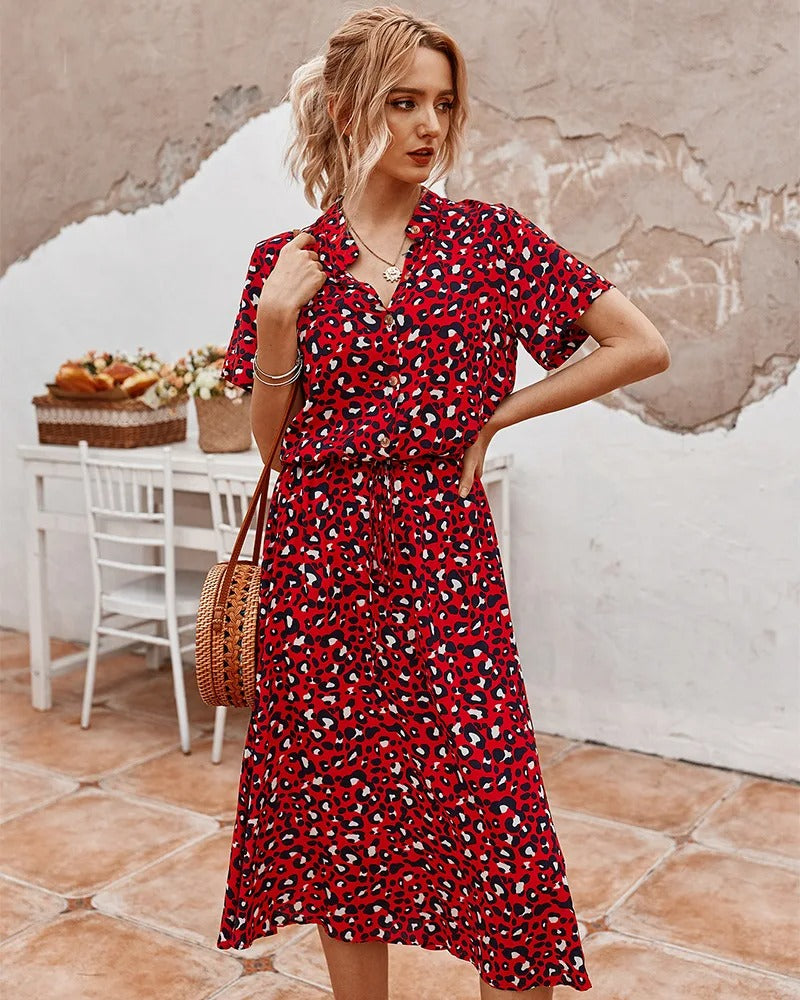 Women's Casual Summer Midi Dress — front view