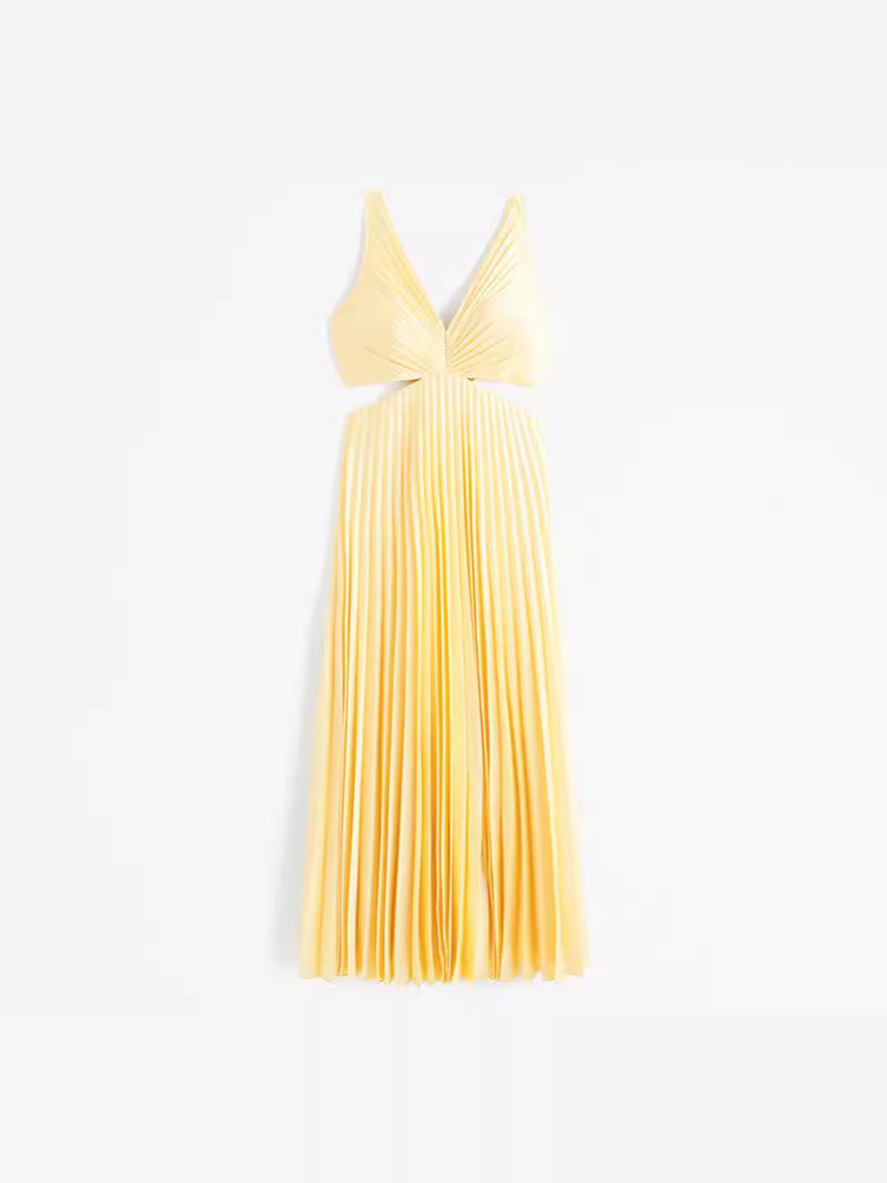 Women's V-Neck Wedding Guest Maxi Dress — front view