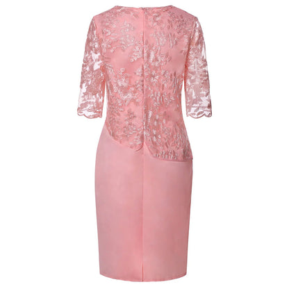 Women's Faux-Wrap Cocktail Midi Dress — side view