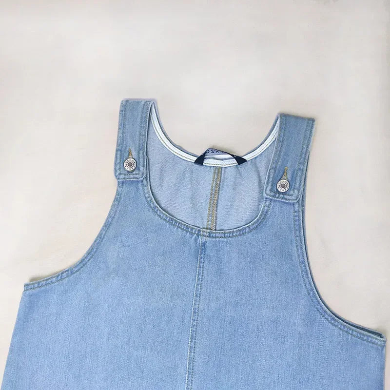 Women's Sleeveless Denim Mini Dress — front view