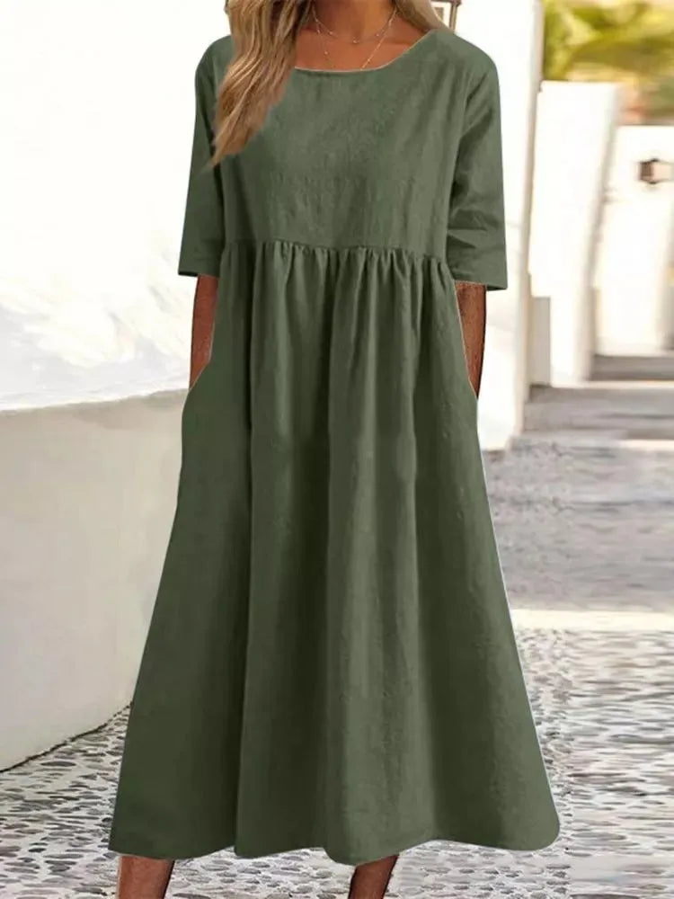 Women's Spring Casual Daywear Midi Dress — detail view