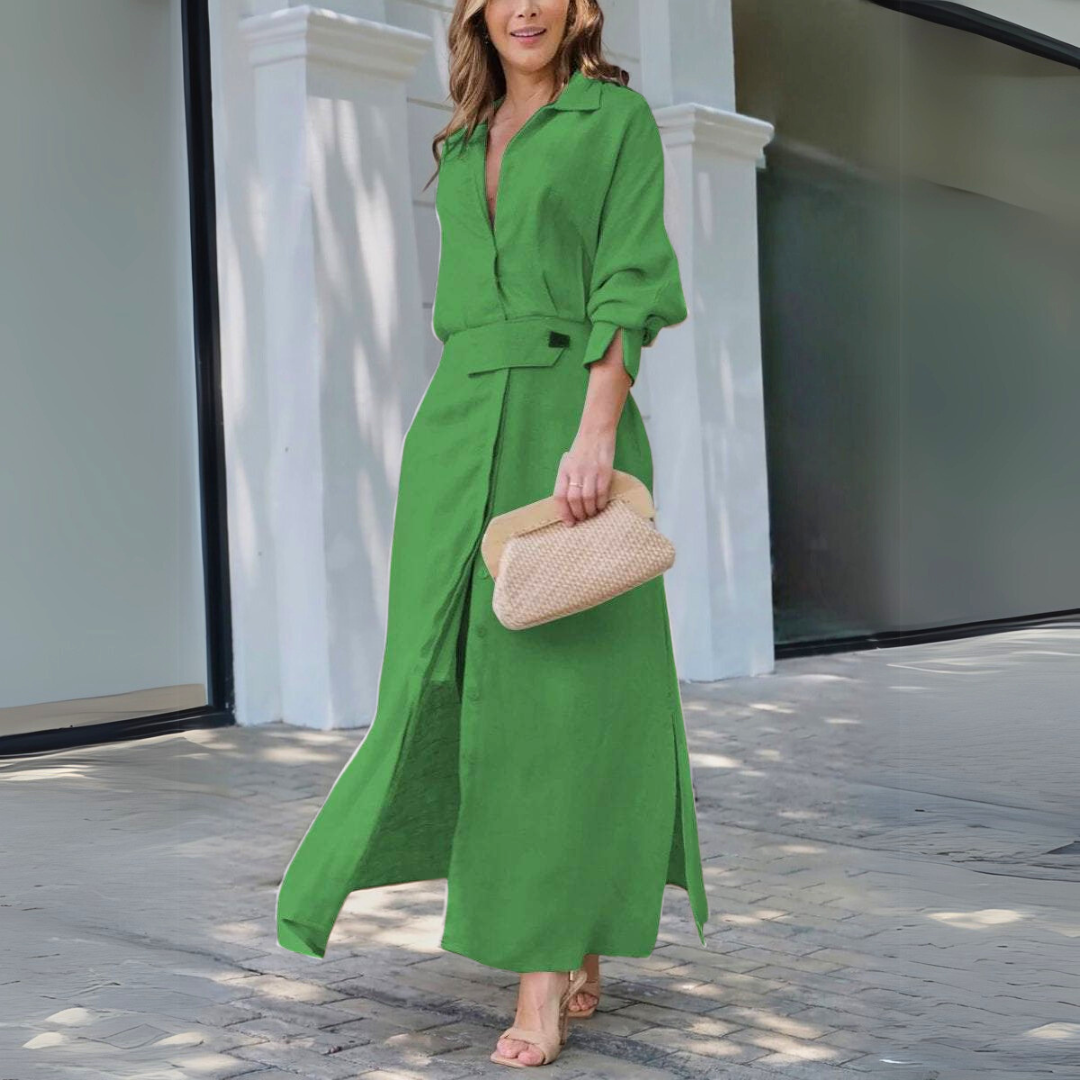 Women's V-Neck Summer Maxi Dress — side view