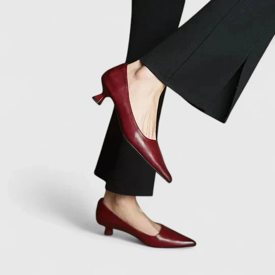 Women's Pointed-Toe Slingback Kitten Heels — side view