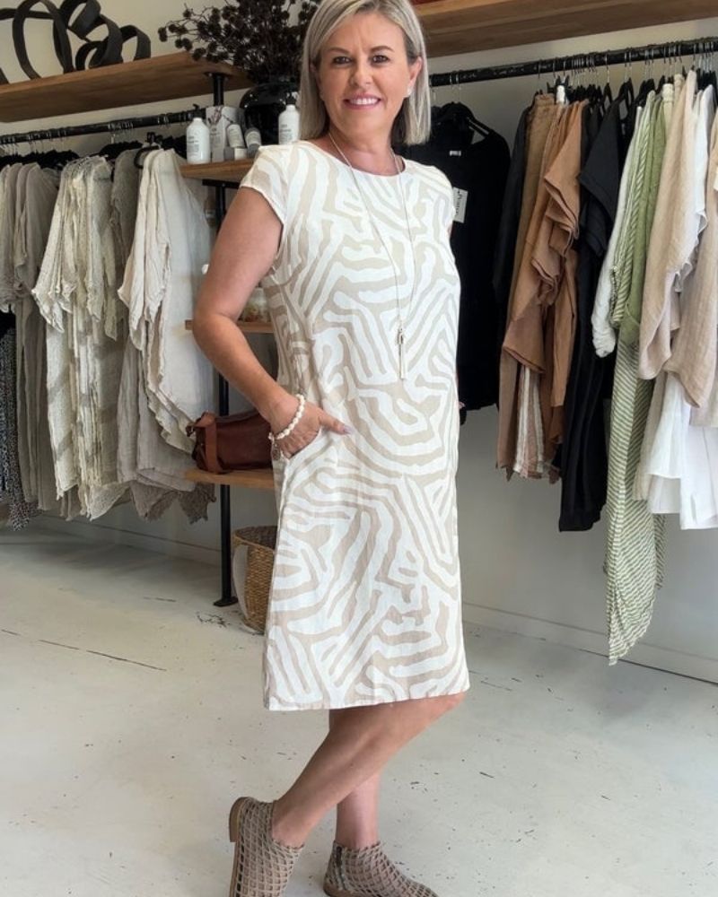 Women's Vintage Casual Summer Midi Dress — detail view