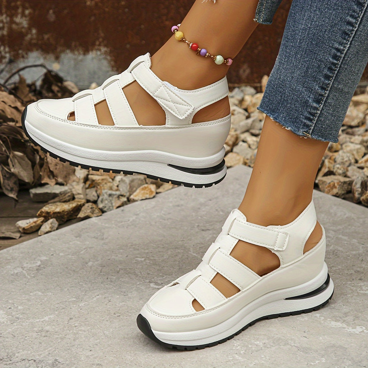 Women's Platform Adjustable Sandals — close-up