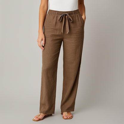 Women's Linen-Cotton Wide-Leg Pants — detail view
