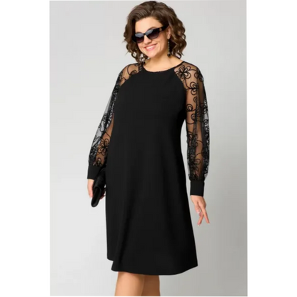 Women's Lace Elegant Evening Maxi Dress — side view