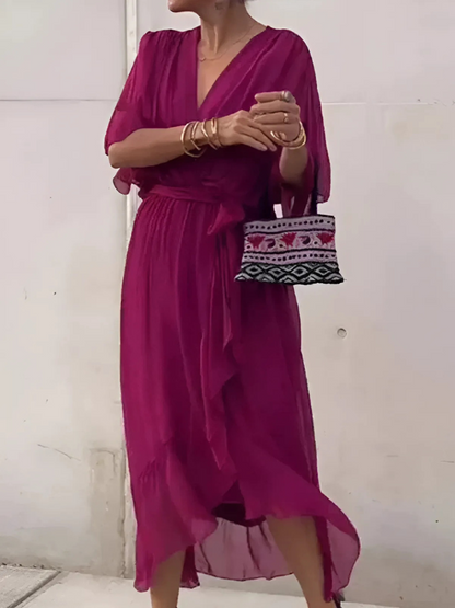 Women's Wrap Midi Dress Day to Night — front view