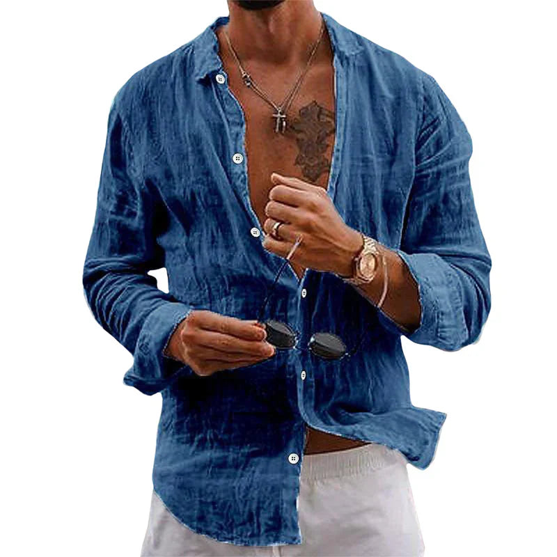 Men's Premium Linen Shirt — front view