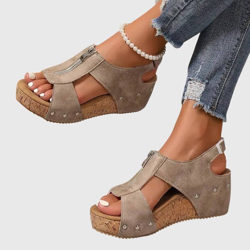 Women's Orthopedic Zipper Sandals — detail view