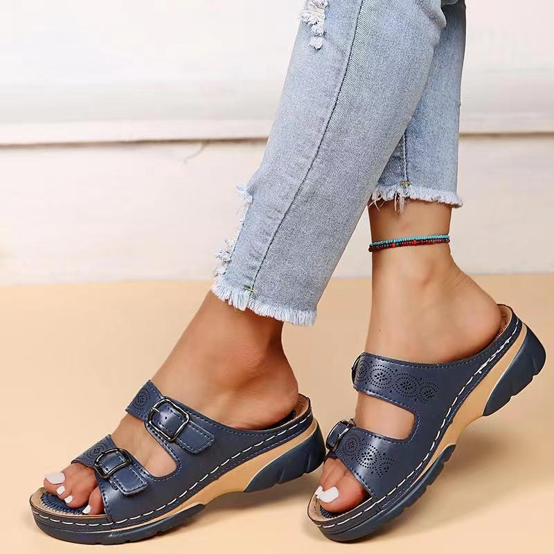 Women's Orthopedic Cushioned Adjustable Sandals — side view