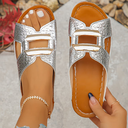 Women's Cushioned Adjustable Buckle Sandals — close-up
