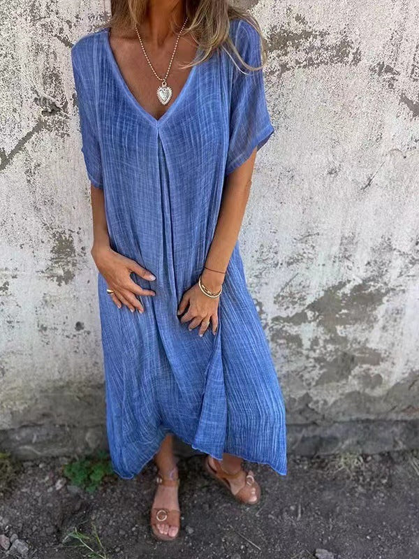 Women's V-Neck Casual Midi Dress — product view