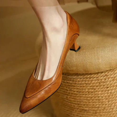 Women's Pointed Toe Kitten Heel Pumps — side view