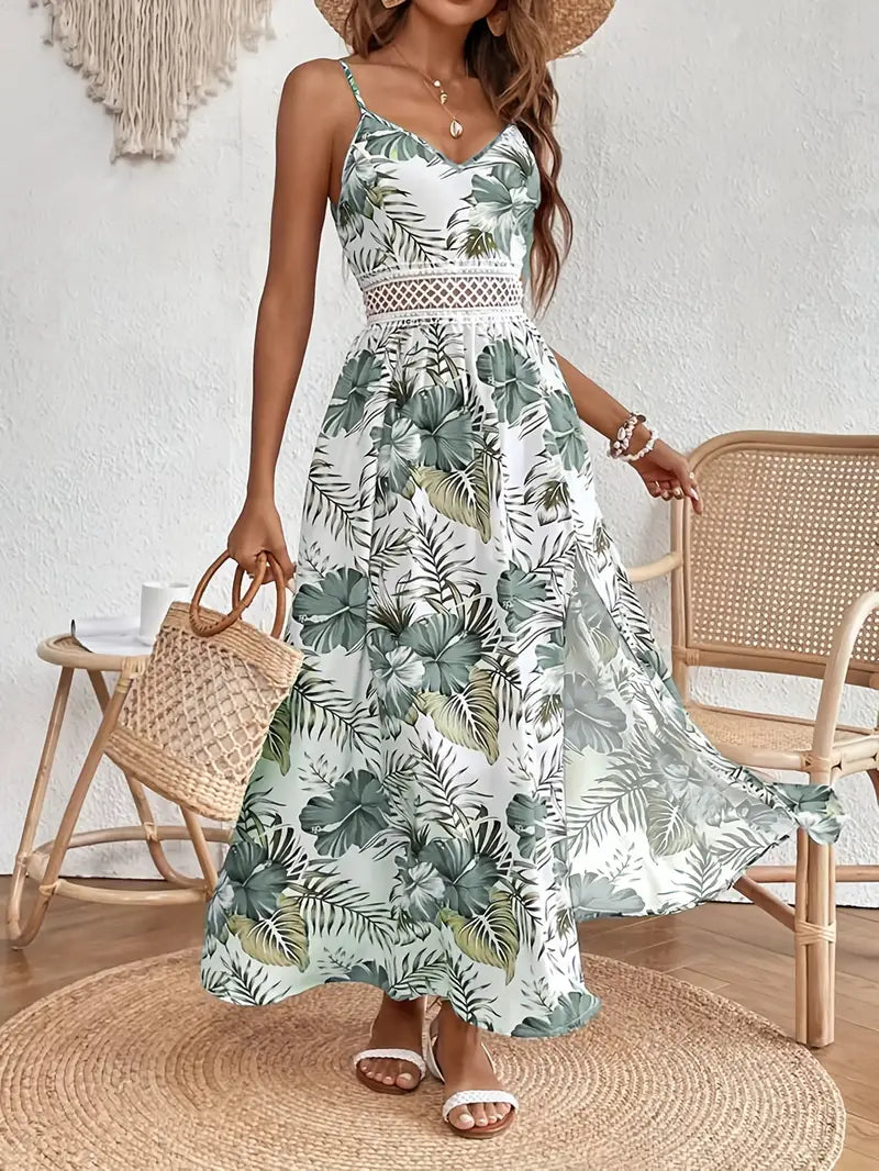 Spaghetti Strap Floral Maxi Dress for Women