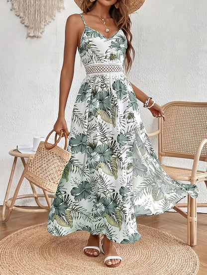 Spaghetti Strap Floral Maxi Dress for Women
