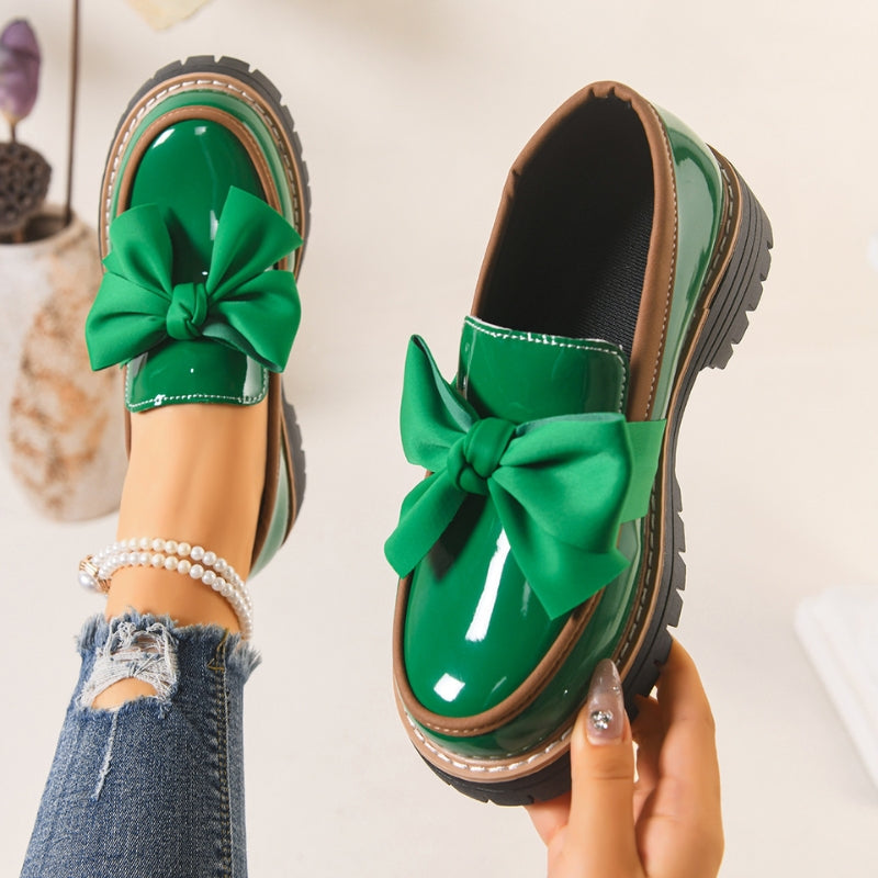 Women's Bow Platform Loafers — product view