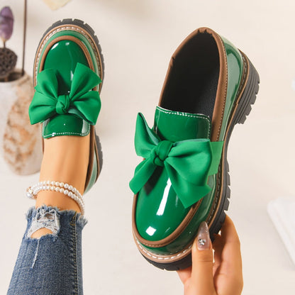 Women's Bow Platform Loafers — product view