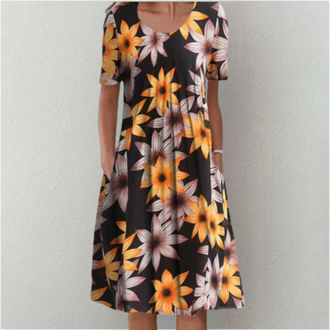 Women's Floral Casual Everyday Midi Dress — detail view