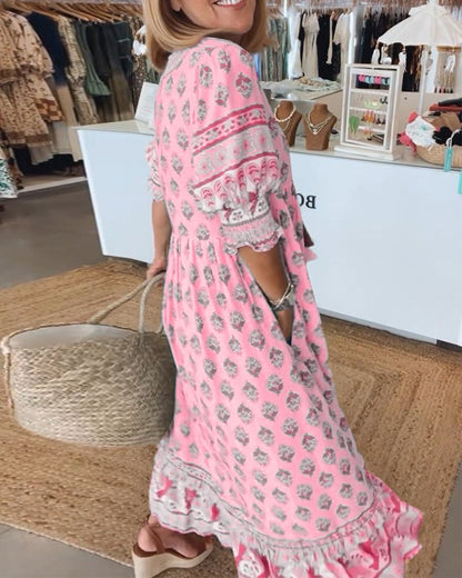 Women's Boho Summer Midi Dress — side view