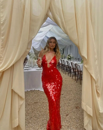 Women's Sequin Evening Maxi Dress — product view