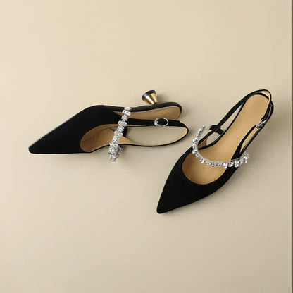 Women's Crystal Strap Slingback Pumps — product view