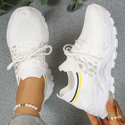 Chunky Mesh Lace-Up Sneakers for Women
