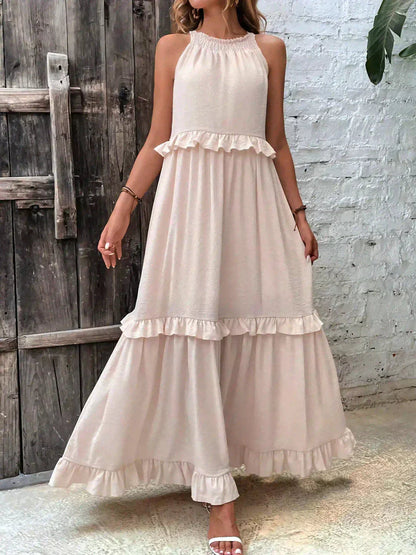 Women's Sleeveless Ruffle Day-to-Evening Midi Dress — product view