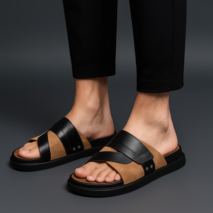 Women's Cushioned Flat Slide Sandals — detail view