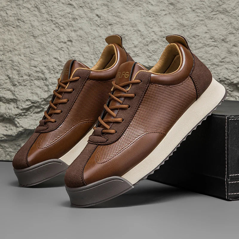 Men's Leather Sneakers with Orthopedic Sole — side view